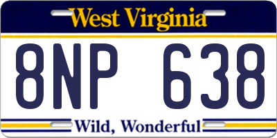 WV license plate 8NP638