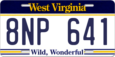 WV license plate 8NP641