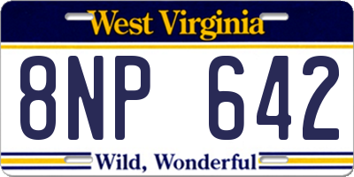 WV license plate 8NP642