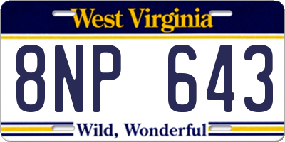 WV license plate 8NP643