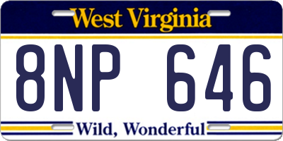 WV license plate 8NP646