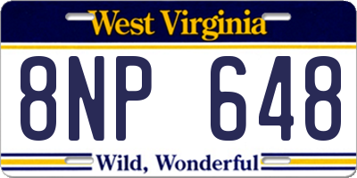 WV license plate 8NP648