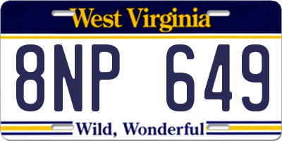 WV license plate 8NP649