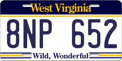WV license plate 8NP652