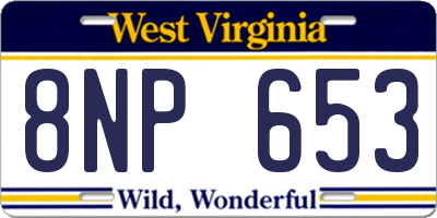 WV license plate 8NP653