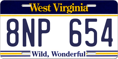 WV license plate 8NP654