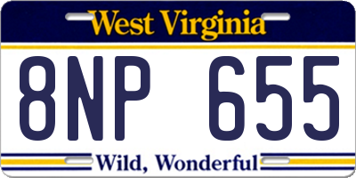 WV license plate 8NP655