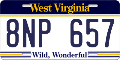WV license plate 8NP657