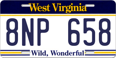 WV license plate 8NP658