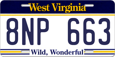 WV license plate 8NP663