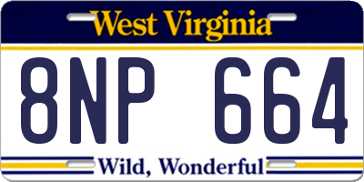 WV license plate 8NP664