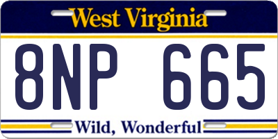 WV license plate 8NP665
