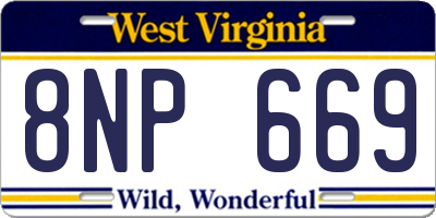 WV license plate 8NP669