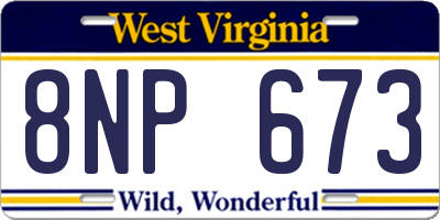 WV license plate 8NP673