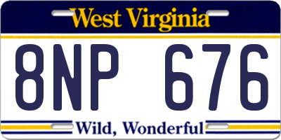 WV license plate 8NP676