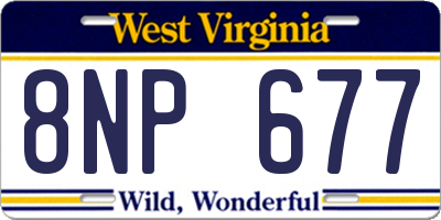 WV license plate 8NP677
