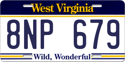 WV license plate 8NP679