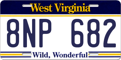 WV license plate 8NP682