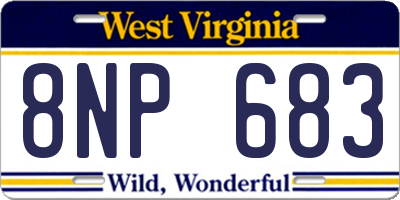 WV license plate 8NP683