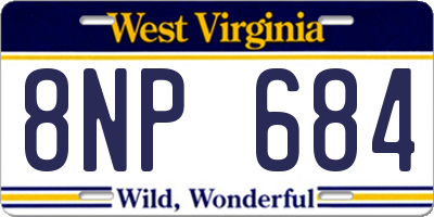 WV license plate 8NP684