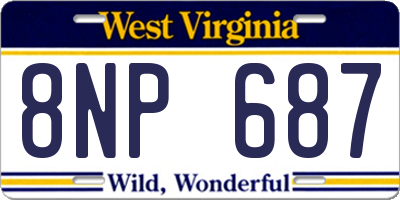 WV license plate 8NP687