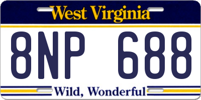 WV license plate 8NP688