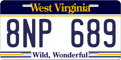WV license plate 8NP689