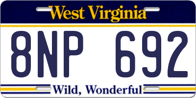 WV license plate 8NP692