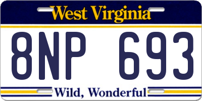 WV license plate 8NP693