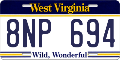 WV license plate 8NP694