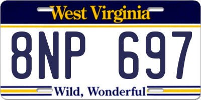 WV license plate 8NP697