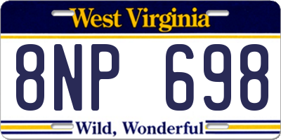 WV license plate 8NP698