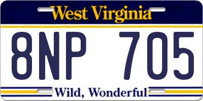 WV license plate 8NP705