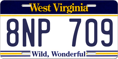 WV license plate 8NP709