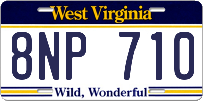 WV license plate 8NP710