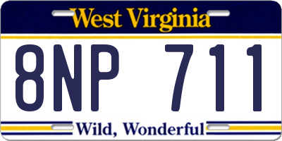 WV license plate 8NP711