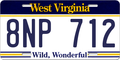 WV license plate 8NP712