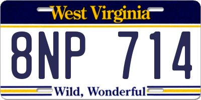 WV license plate 8NP714