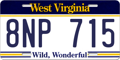 WV license plate 8NP715