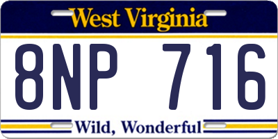 WV license plate 8NP716