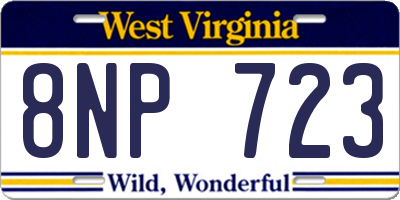 WV license plate 8NP723