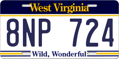 WV license plate 8NP724
