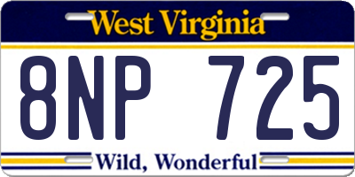 WV license plate 8NP725