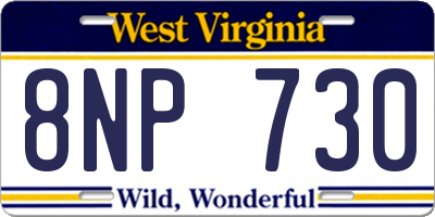 WV license plate 8NP730