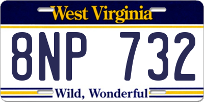 WV license plate 8NP732