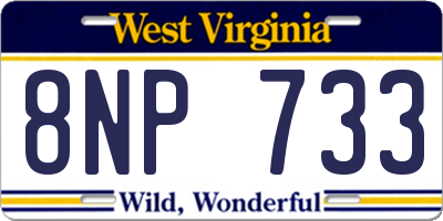 WV license plate 8NP733