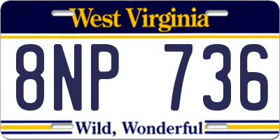 WV license plate 8NP736