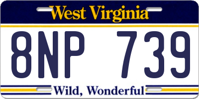 WV license plate 8NP739