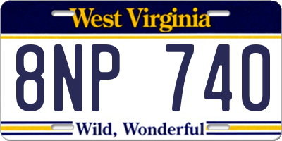WV license plate 8NP740