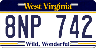 WV license plate 8NP742